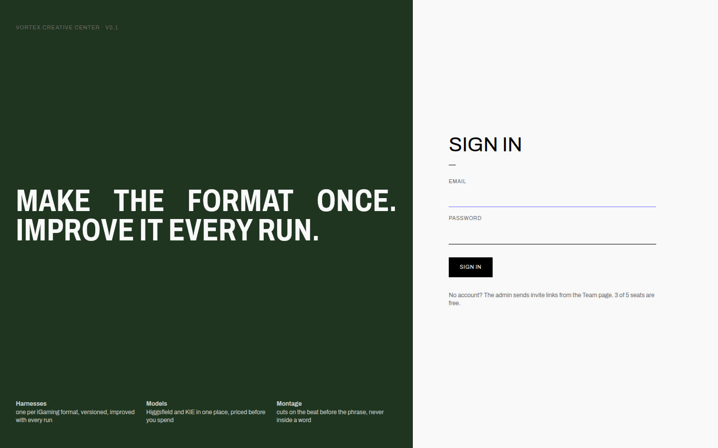 Sign-in screen